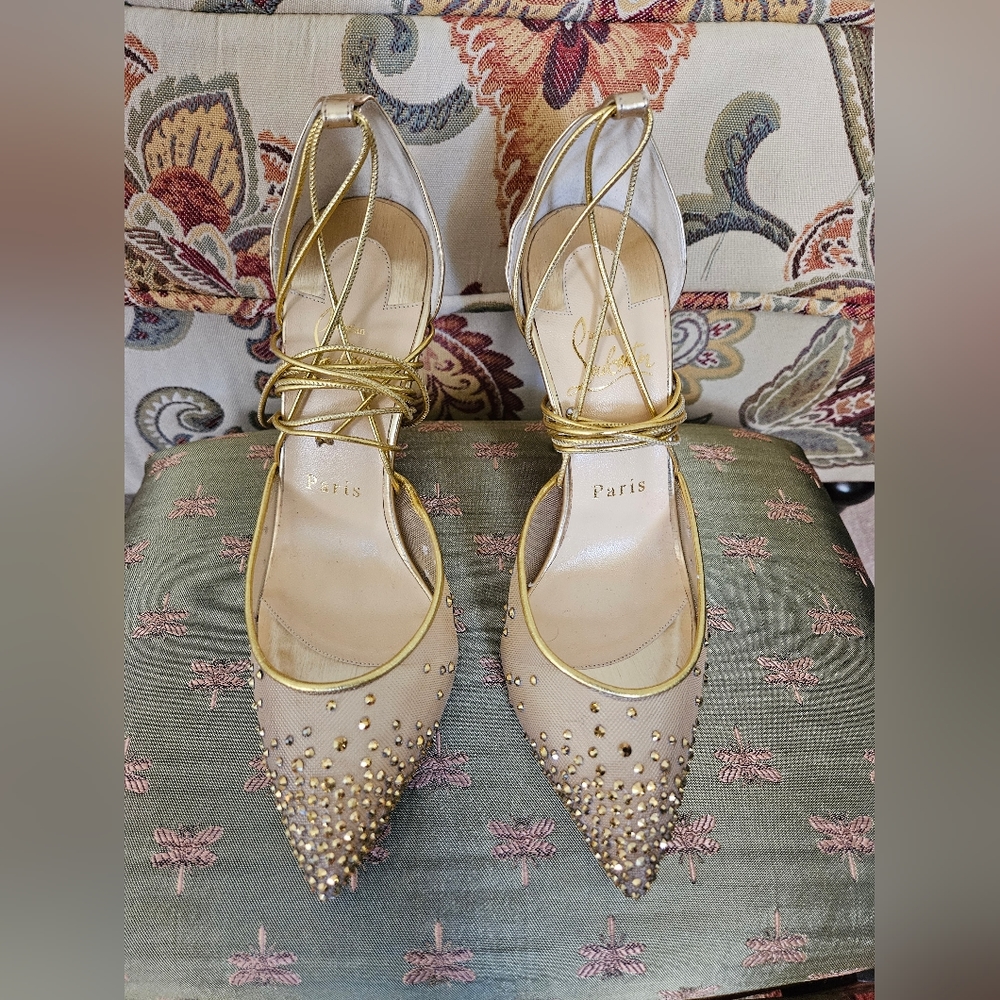 Christian Louboutin Gold Pumps